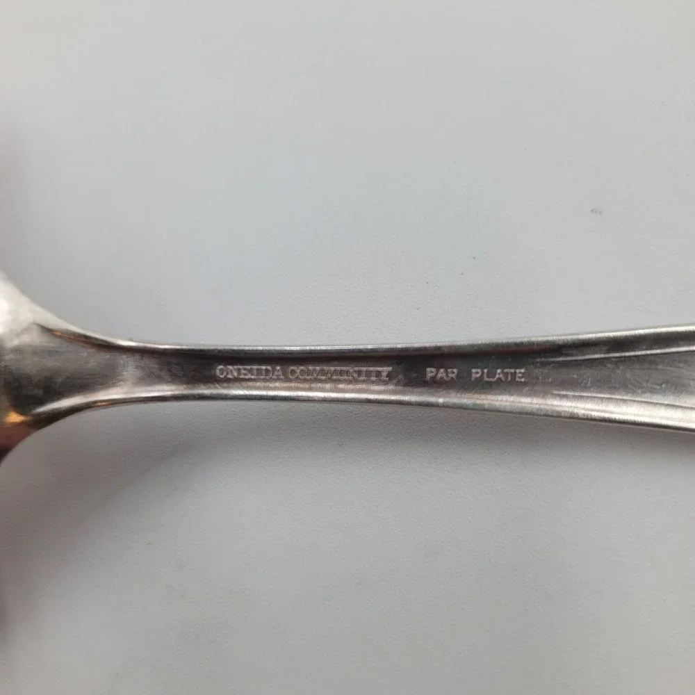 Oneida Community Ardsley Silverplate Serving Spoons Set of 4 Floral Art‎ Deco